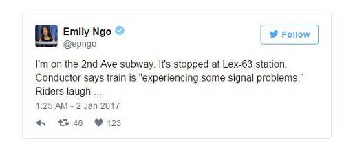 不過，據(jù)美媒報道，問題最終得到解決，人們還是興奮地乘著列車駛向了布魯克林。