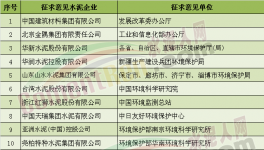 環(huán)保部向水泥協(xié)會及15家水泥企業(yè)征求意見