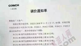 11月第一輪十幾家水泥企業(yè)集體漲價(附函）