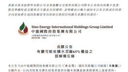 中能國際控股擬收購一家水泥廠65%股權！