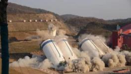 南京中聯(lián)5座骨料庫拆除現(xiàn)場(chǎng)：30秒爆破，干凈利索！