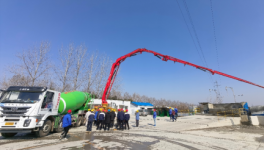 南京中聯(lián)混凝土超高強(qiáng)混凝土生產(chǎn)泵送澆筑試驗(yàn)成功！