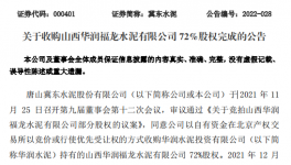 冀東水泥完成100%持股“華潤福龍水泥”！